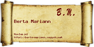 Berta Mariann névjegykártya